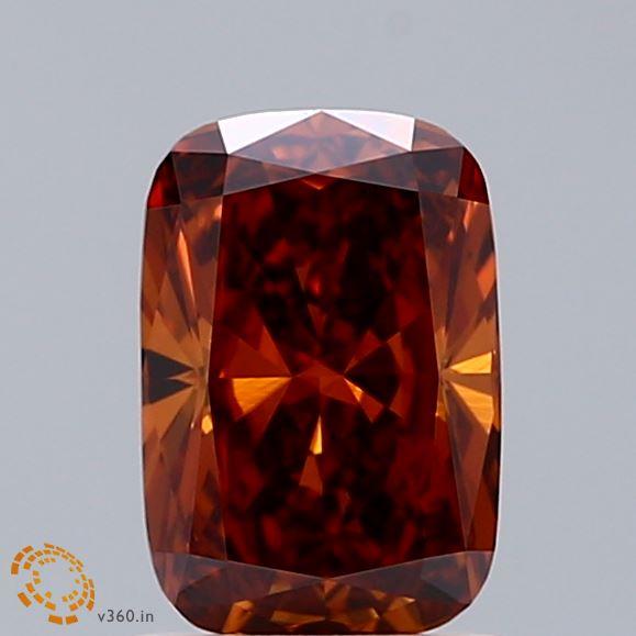 1.24 Ct. Fancy Orange Cushion Lab Grown Diamond