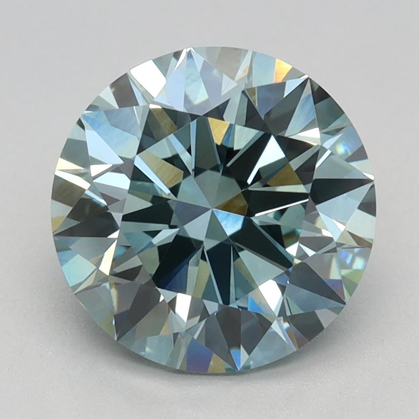 2.16 Ct. Fancy Fancy Green Round Lab Grown Diamond