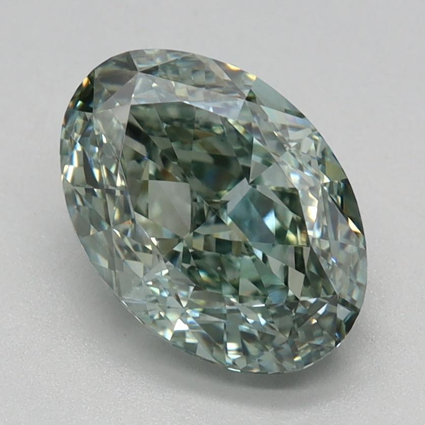1.65 Ct. Fancy Vivid Green Oval Lab Grown Diamond