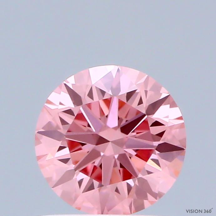 0.70 Ct. Fancy Vivid Pink Round Lab Grown Diamond