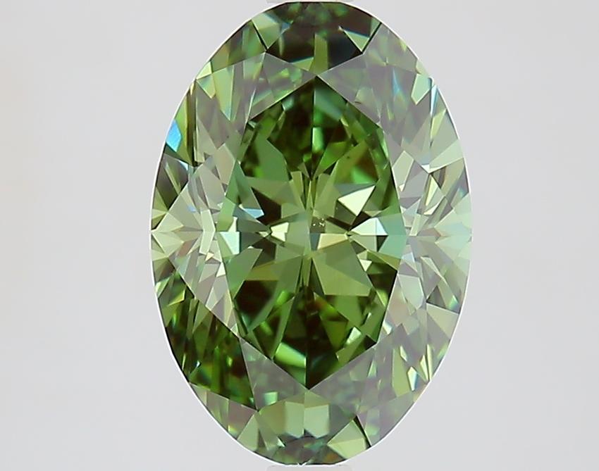 2.75 Ct. Fancy Vivid Green Oval Lab Grown Diamond