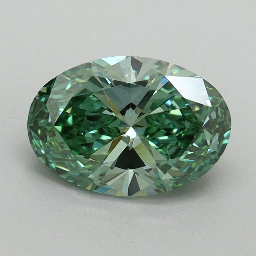 1.41 Ct. Fancy Vivid Green Oval Lab Grown Diamond