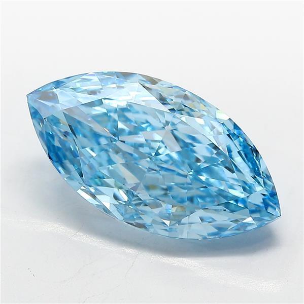 4.08 Ct. Fancy Vivid  Blue Marquise Lab Grown Diamond