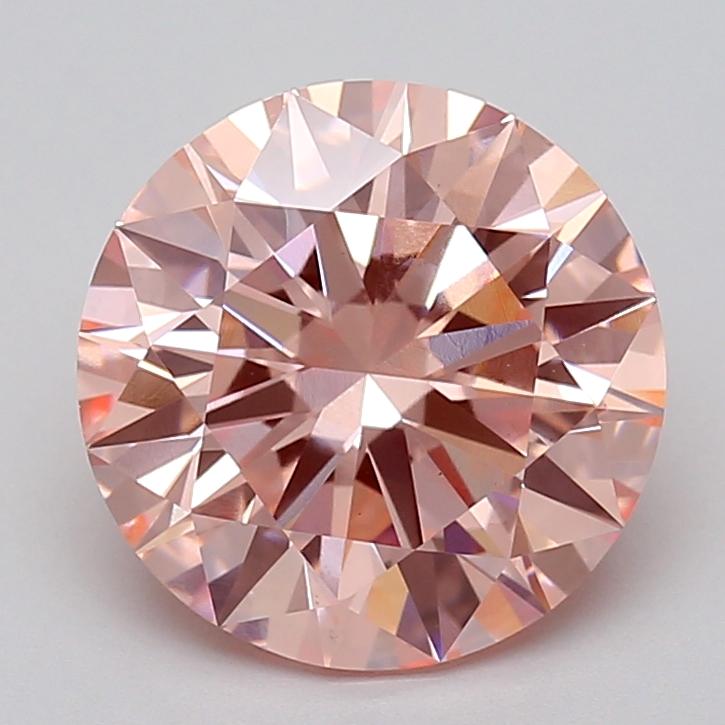 5.07 Ct. Fancy Vivid  Pink Round Lab Grown Diamond