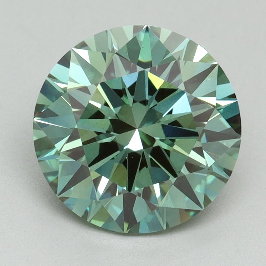 3.00 Ct. Fancy Vivid Green Round Lab Grown Diamond