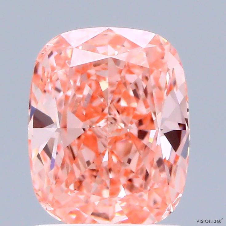 1.55 Ct. Fancy Vivid Pink Cushion Lab Grown Diamond