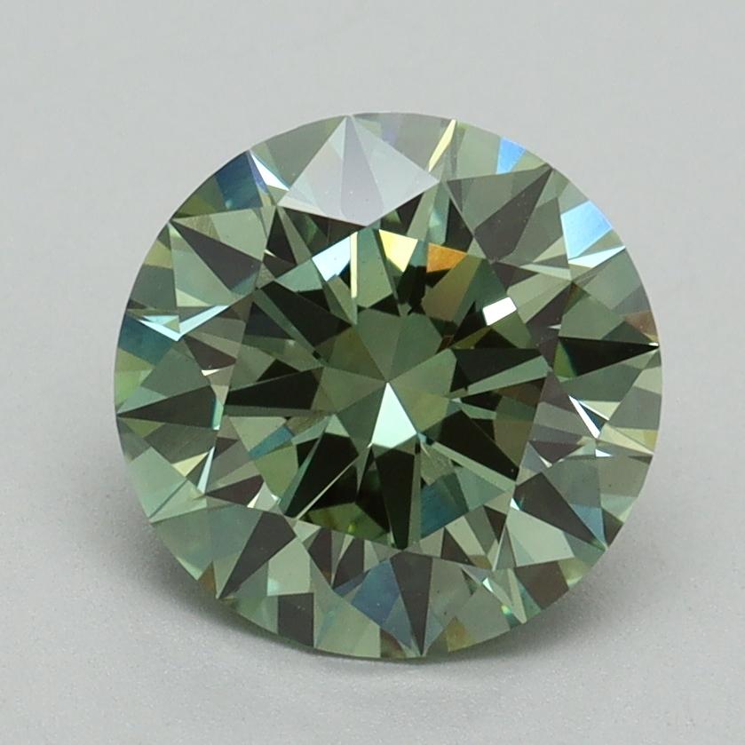 2.02 Ct. Fancy Vivid Green Round Lab Grown Diamond
