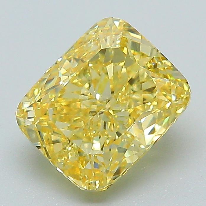 1.94 Ct. Fancy Vivid Yellow Cushion Lab Grown Diamond