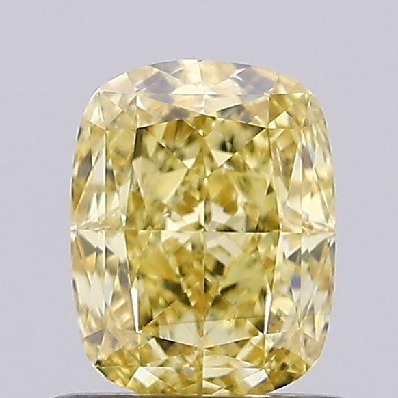 0.87 Ct. Fancy Intense Yellow Cushion Lab Grown Diamond