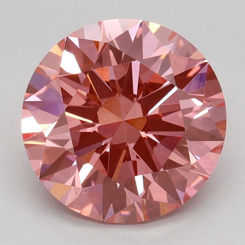 2.64 Ct. Fancy Vivid Pink Round Lab Grown Diamond