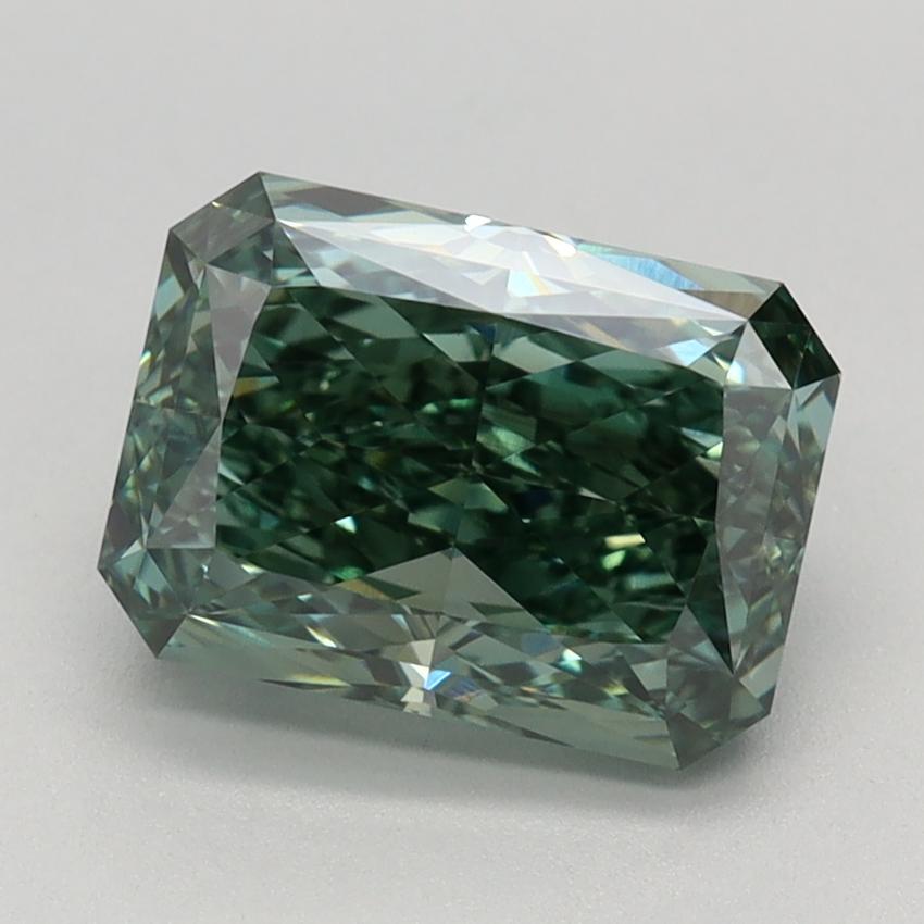 2.13 Ct. Fancy Vivid Green Radiant Lab Grown Diamond