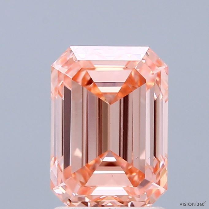 2.02 Ct. Fancy Intense Orangy Pink Emerald Lab Grown Diamond