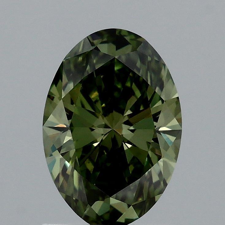 1.38 Ct. Fancy Vivid Green Oval Lab Grown Diamond
