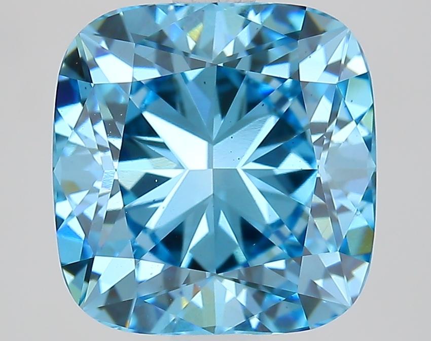 2.81 Ct. Fancy Vivid Blue Cushion Lab Grown Diamond