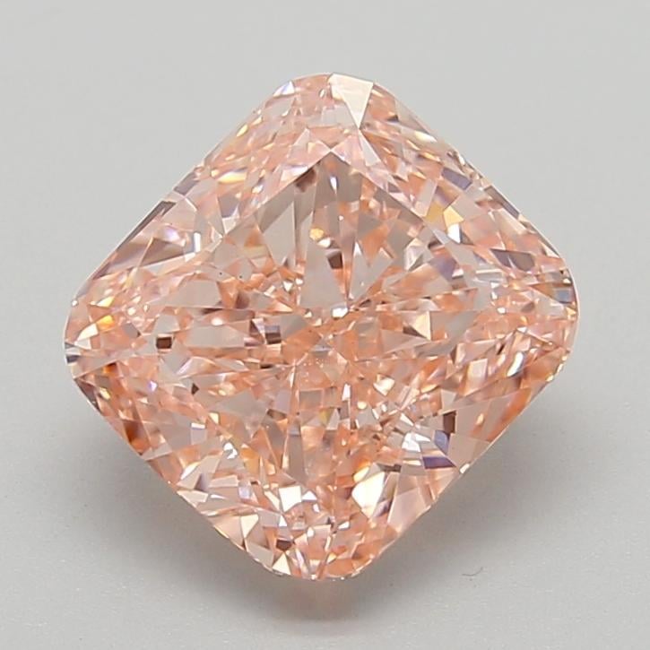 4.01 Ct. Fancy Vivid  Pink Cushion Lab Grown Diamond