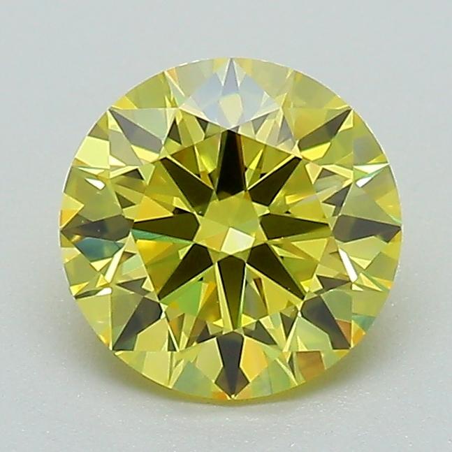 1.23 Ct. Fancy Vivid Yellow Round Lab Grown Diamond