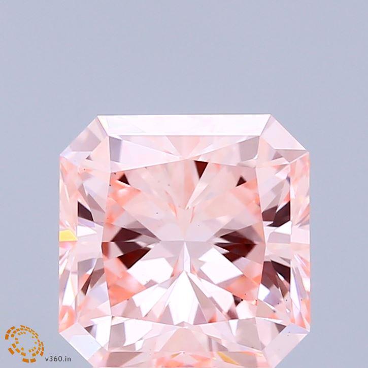 3.03 Ct. Fancy Intense Pink Radiant Lab Grown Diamond