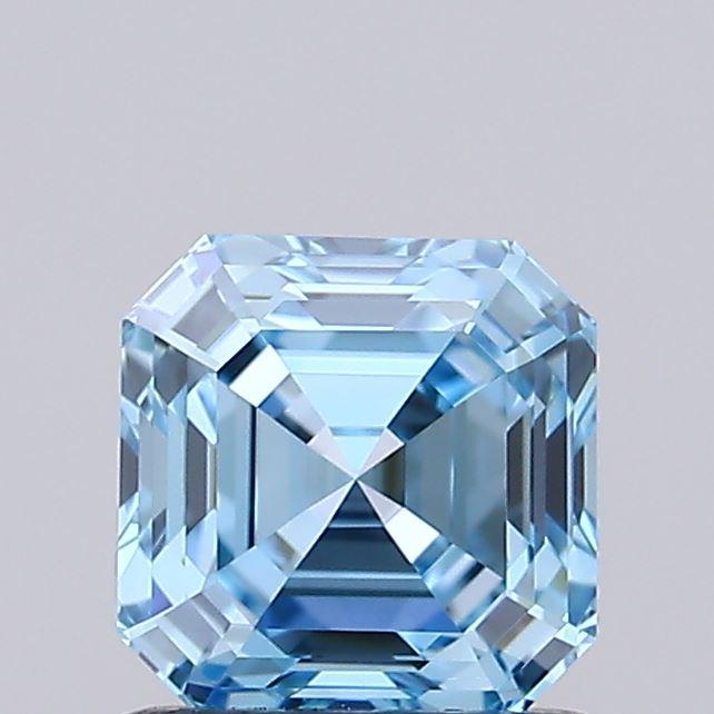 1.14 Ct. Fancy Vivid Blue Asscher Lab Grown Diamond