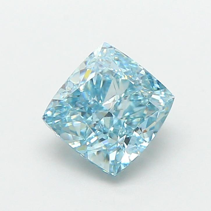 1.52 Ct. Fancy Vivid  Blue Cushion Lab Grown Diamond