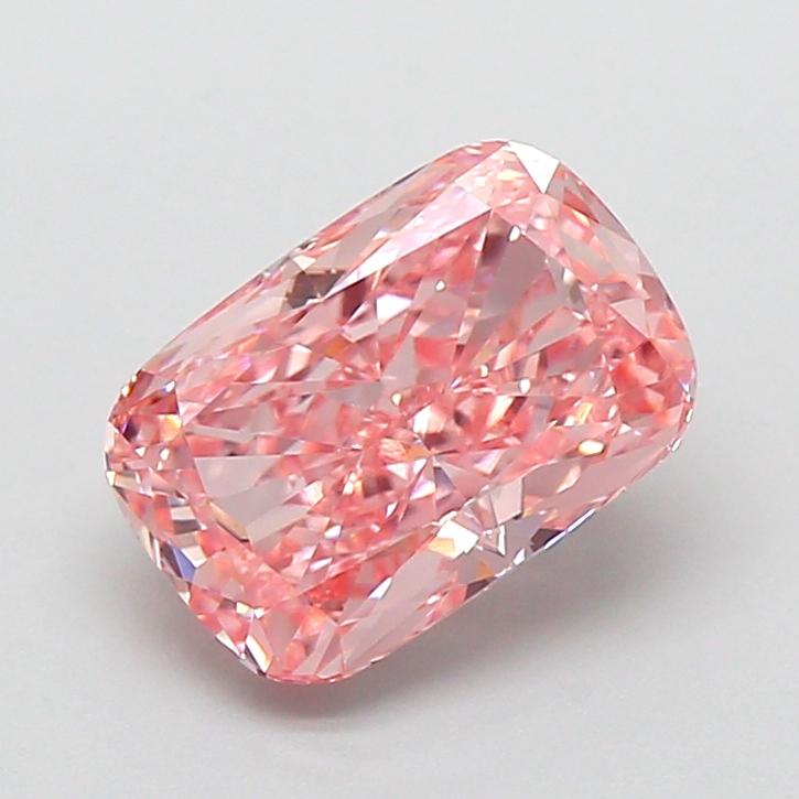 2.04 Ct. Fancy Vivid  Pink Cushion Lab Grown Diamond