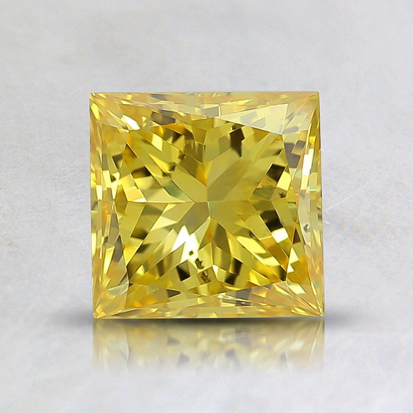 1.12 Ct. Fancy Vivid Orangy Yellow Princess Lab Grown Diamond