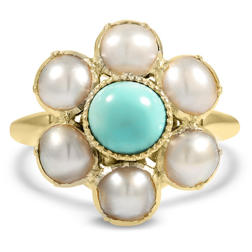 Victorian Turquoise Cocktail Ring