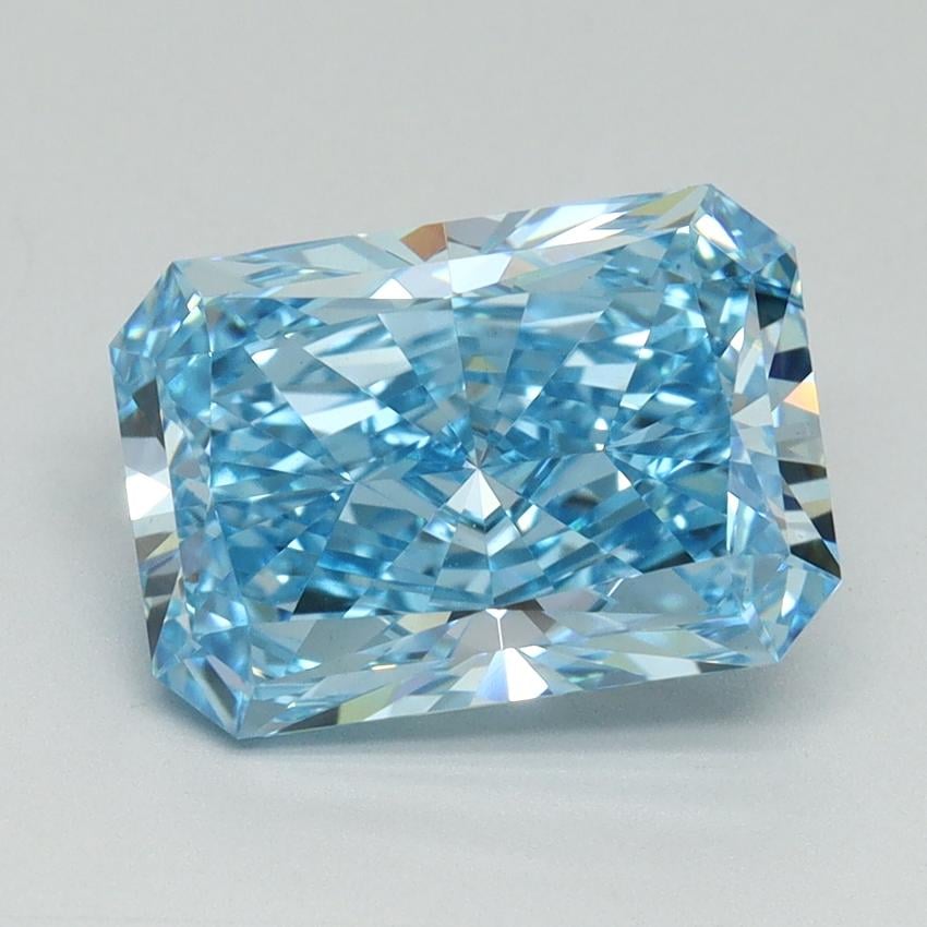 3.36 Ct. Fancy Vivid Blue Radiant Lab Grown Diamond