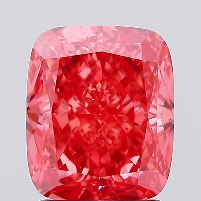 2.00 Ct. Fancy Vivid Pink Cushion Lab Grown Diamond