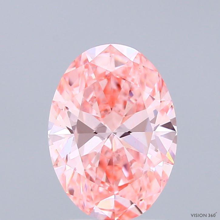 1.59 Ct. Fancy Vivid Pink Oval Lab Grown Diamond
