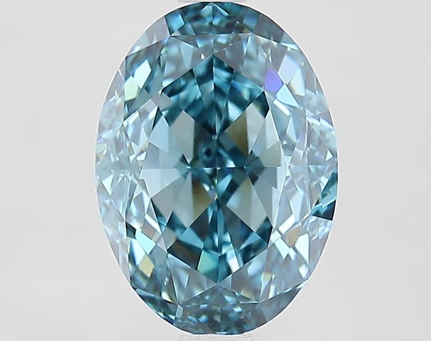 2.74 Ct. Fancy Vivid Blue Oval Lab Grown Diamond