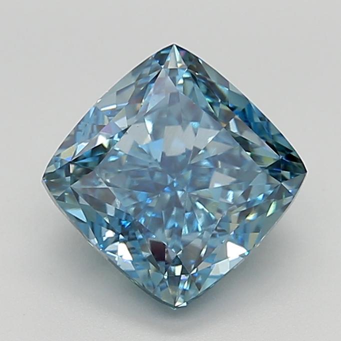 3.32 Ct. Fancy Vivid  Blue Cushion Lab Grown Diamond