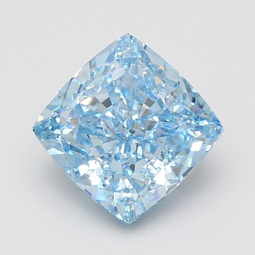 5.09 Ct. Fancy Vivid Blue Cushion Lab Grown Diamond