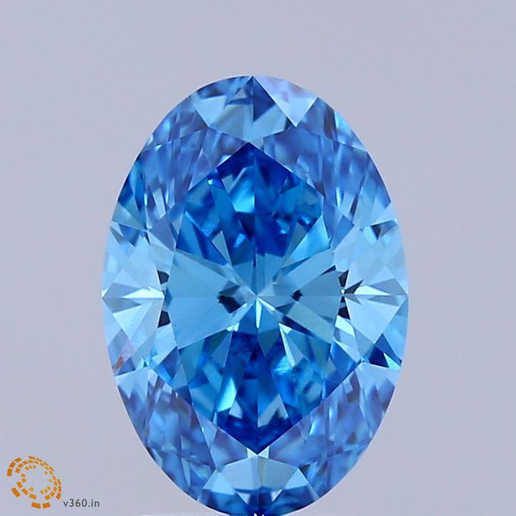 2.02 Ct. Fancy Vivid Blue Oval Lab Grown Diamond