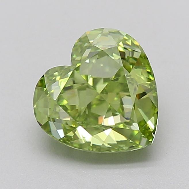 1.51 Ct. Fancy Vivid  Green Heart Lab Grown Diamond