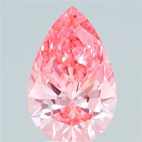 3.06 Ct. Fancy Vivid Pink Pear Lab Grown Diamond