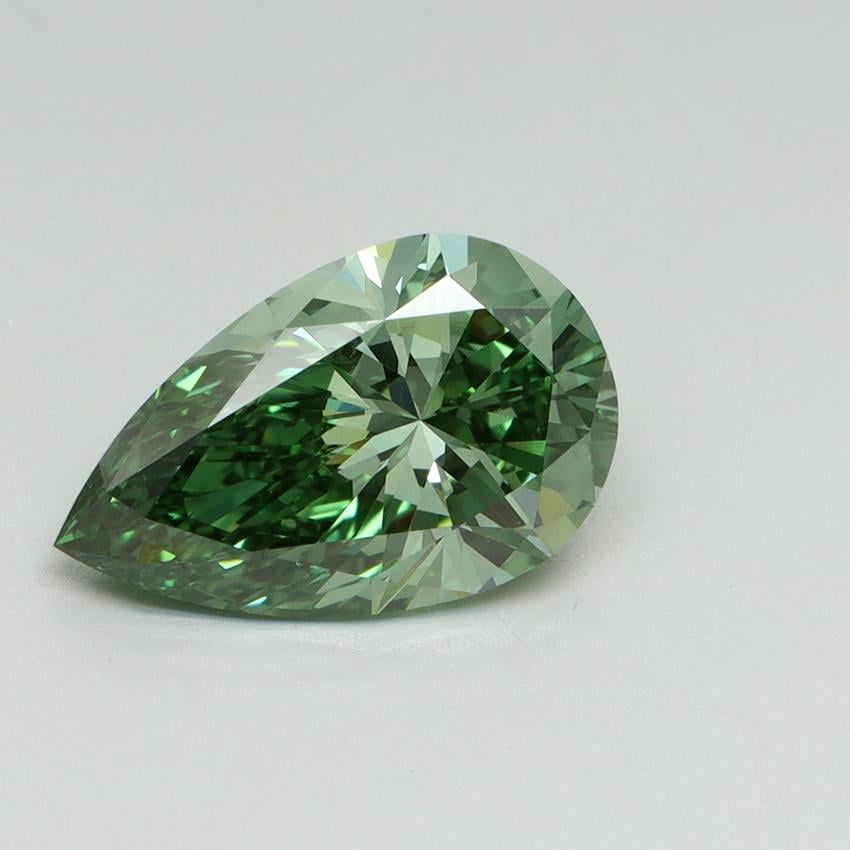 2.19 Ct. Fancy Vivid Pacific Green Pear Lab Grown Diamond