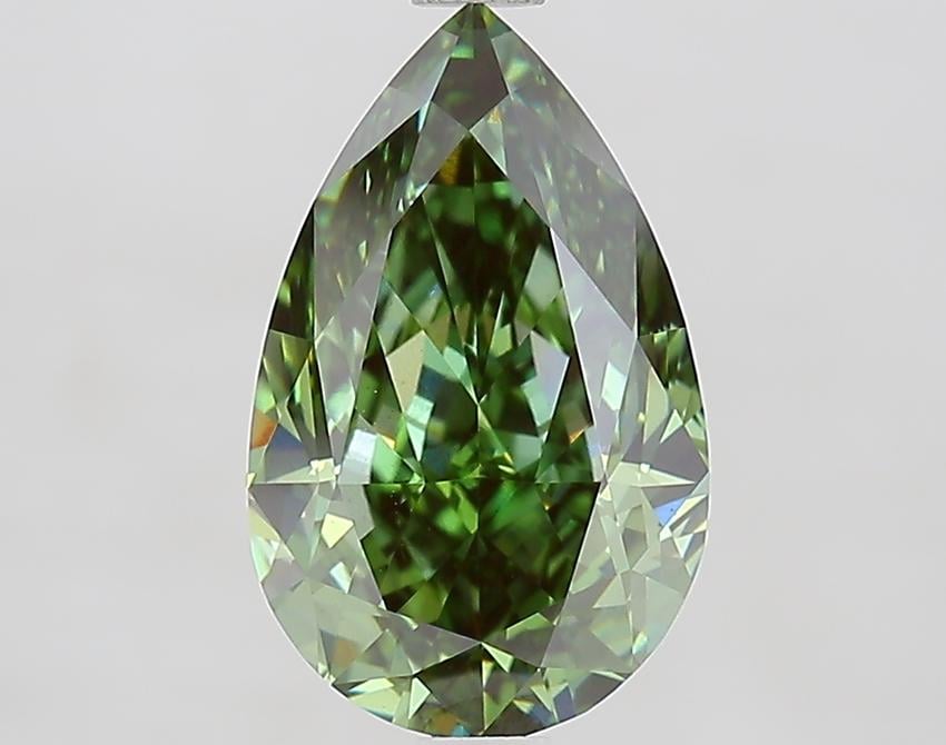 3.05 Ct. Fancy Vivid Green Pear Lab Grown Diamond