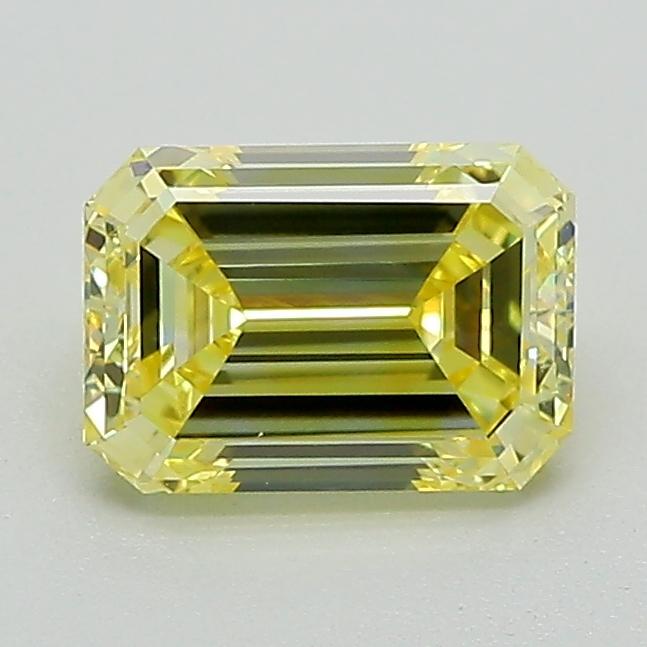 0.91 Ct. Fancy Intense Yellow Emerald Lab Grown Diamond