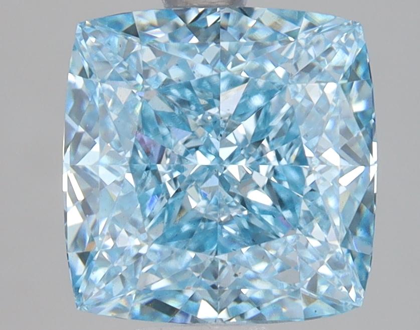 3.05 Ct. Fancy Vivid Blue Cushion Lab Grown Diamond