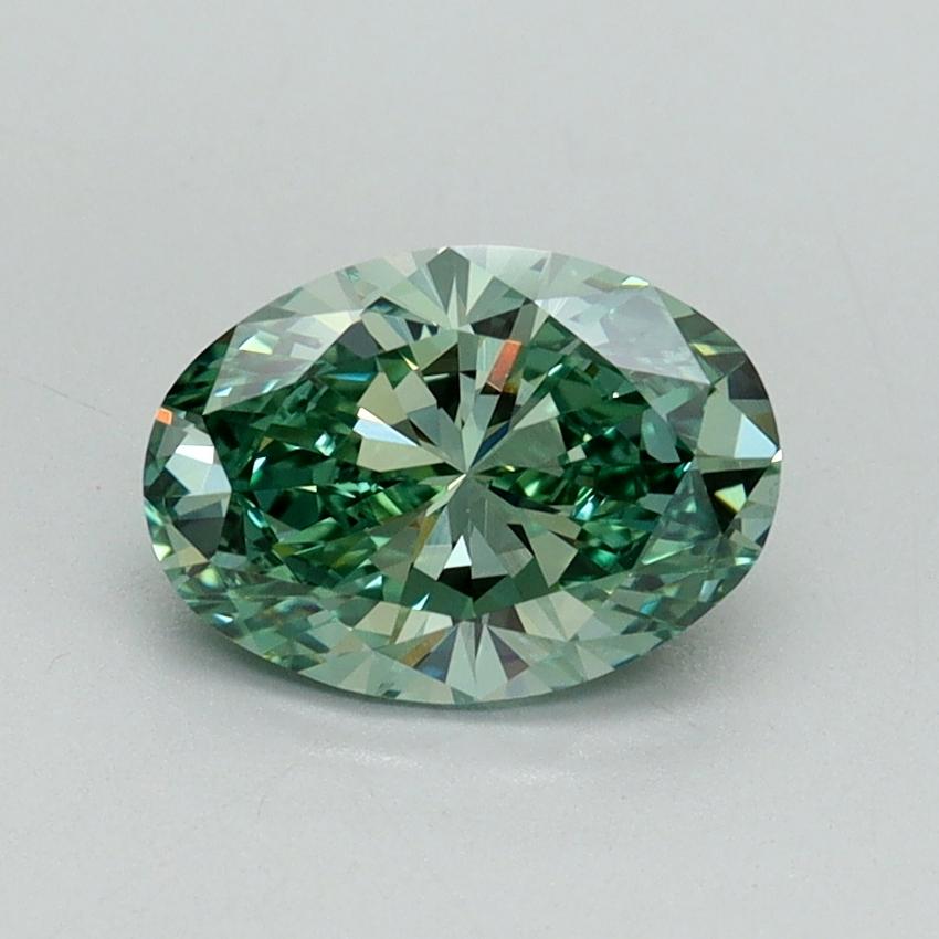 1.12 Ct. Fancy Vivid Green Oval Lab Grown Diamond
