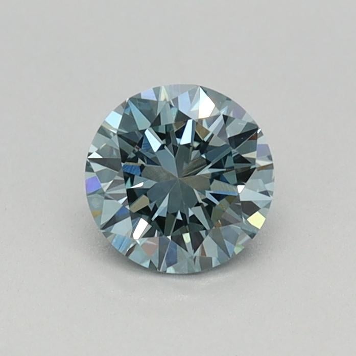 0.32 Ct. Fancy Intense Greenish Blue Round Lab Grown Diamond