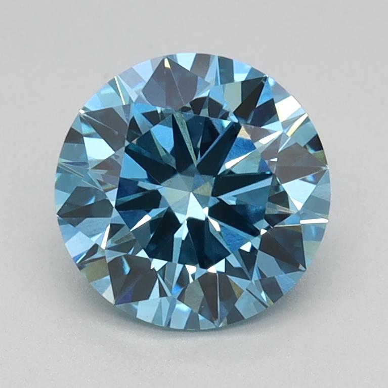 1.21 Ct. Fancy Vivid Blue Round Lab Grown Diamond