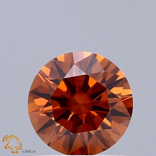 0.95 Ct. Fancy Vivid Orange Round Lab Grown Diamond
