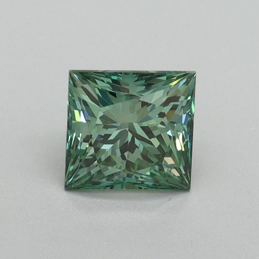 1.03 Ct. Fancy Vivid Green Princess Lab Grown Diamond
