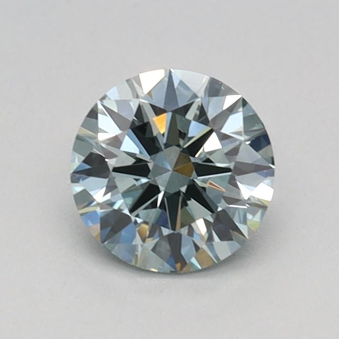 0.53 Ct. Fancy Vivid Bluish Green Round Lab Grown Diamond