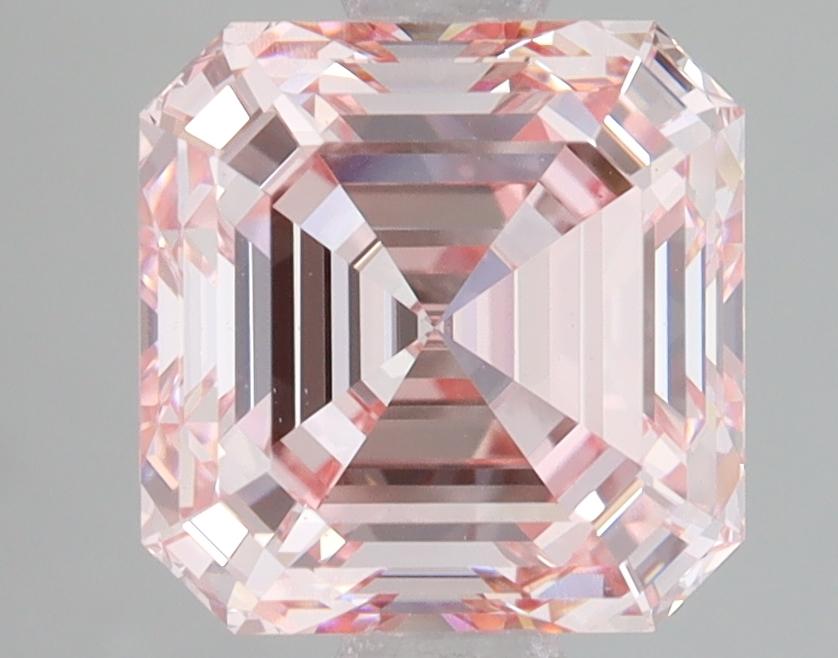 3.02 Ct. Fancy Intense Pink Asscher Lab Grown Diamond