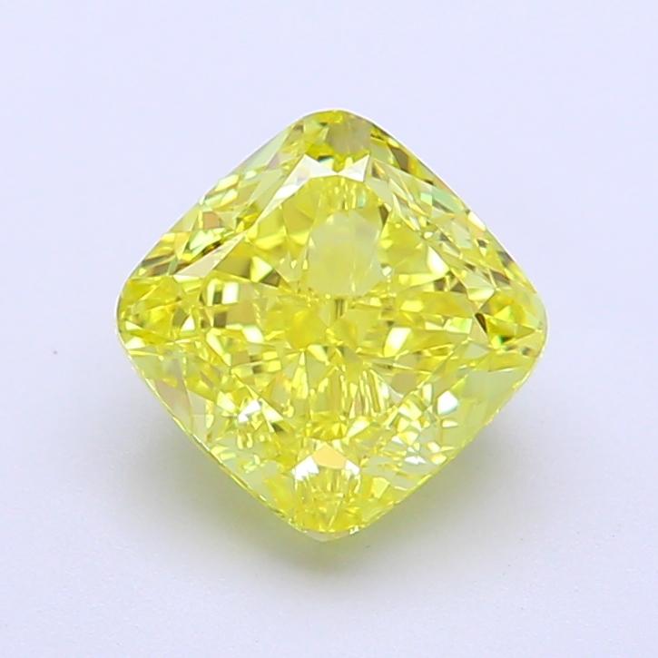 2.09 Ct. Fancy Vivid Yellow Cushion Lab Grown Diamond
