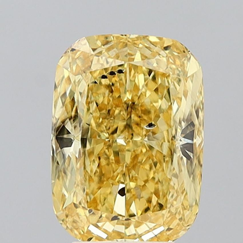 5.05 Ct. Fancy Intense Yellow Cushion Lab Grown Diamond
