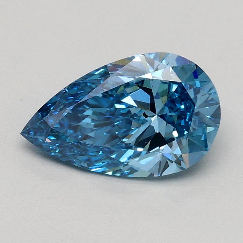 0.71 Ct. Fancy Vivid Blue Pear Lab Grown Diamond