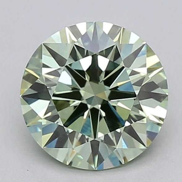 1.58 Ct. Fancy Vivid  Green Round Lab Grown Diamond